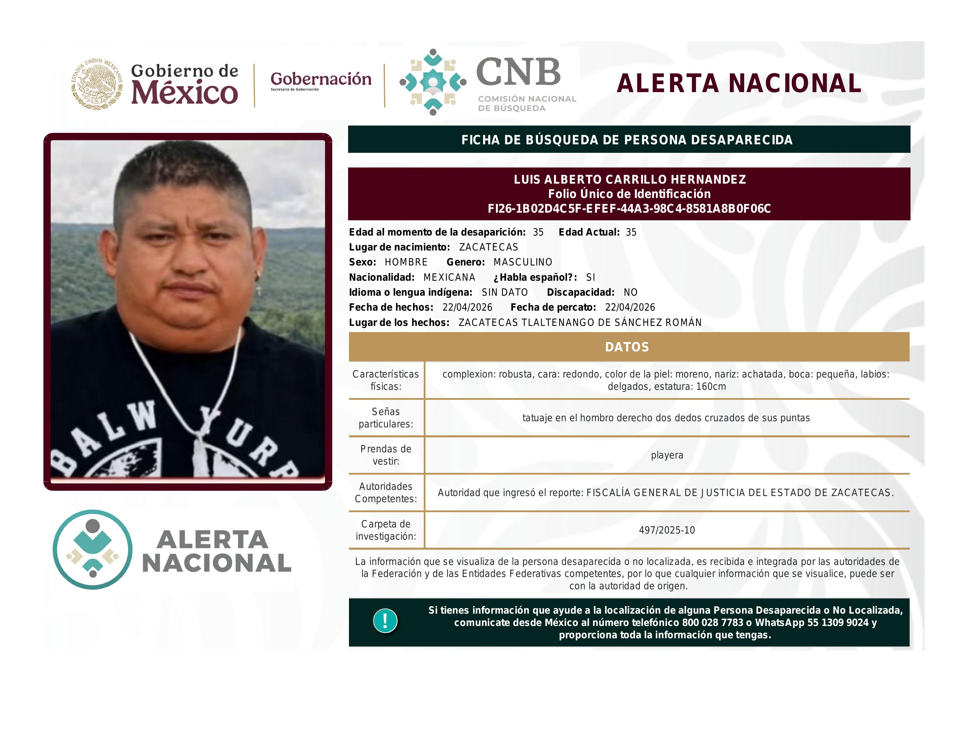 alerta nacional