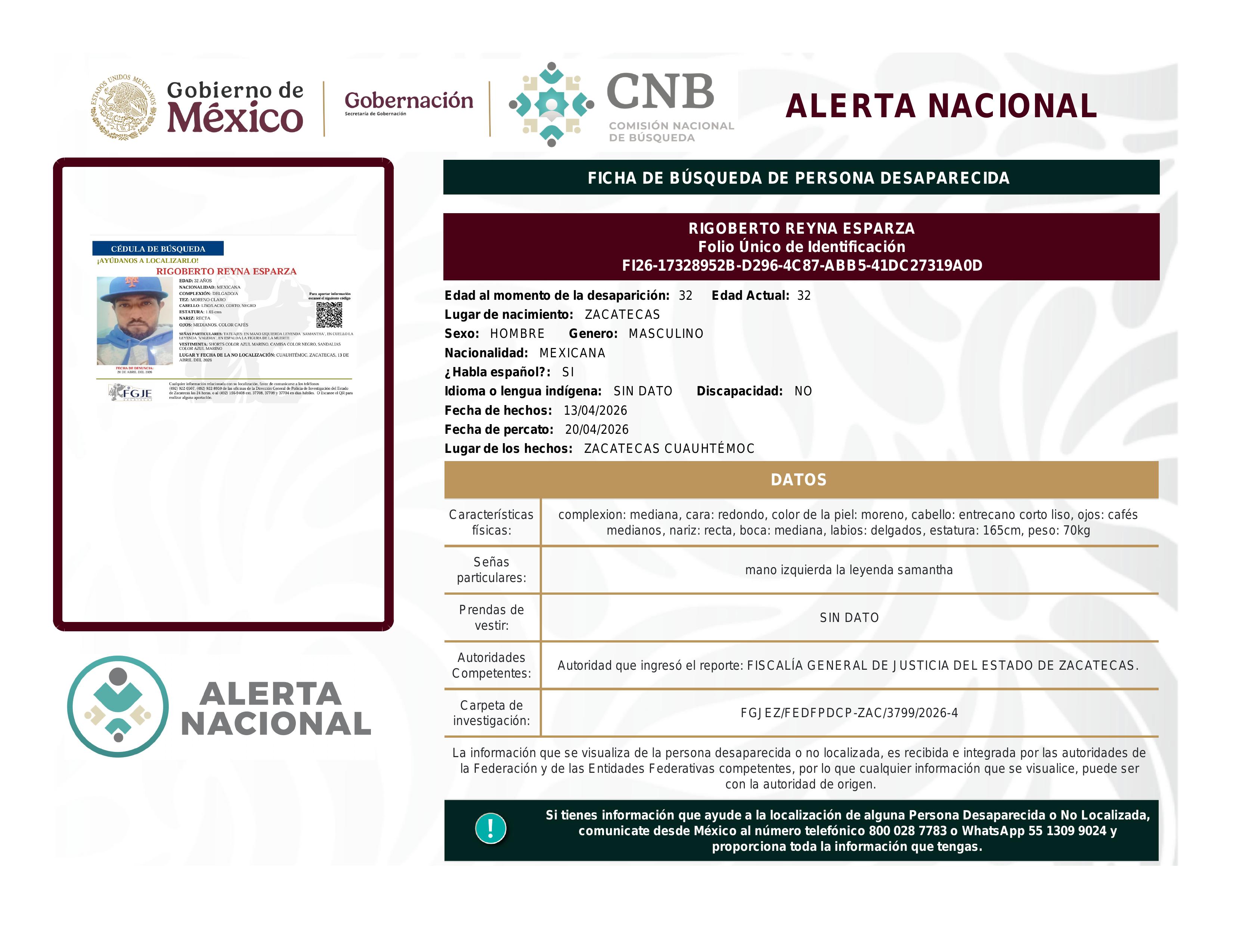 alerta nacional